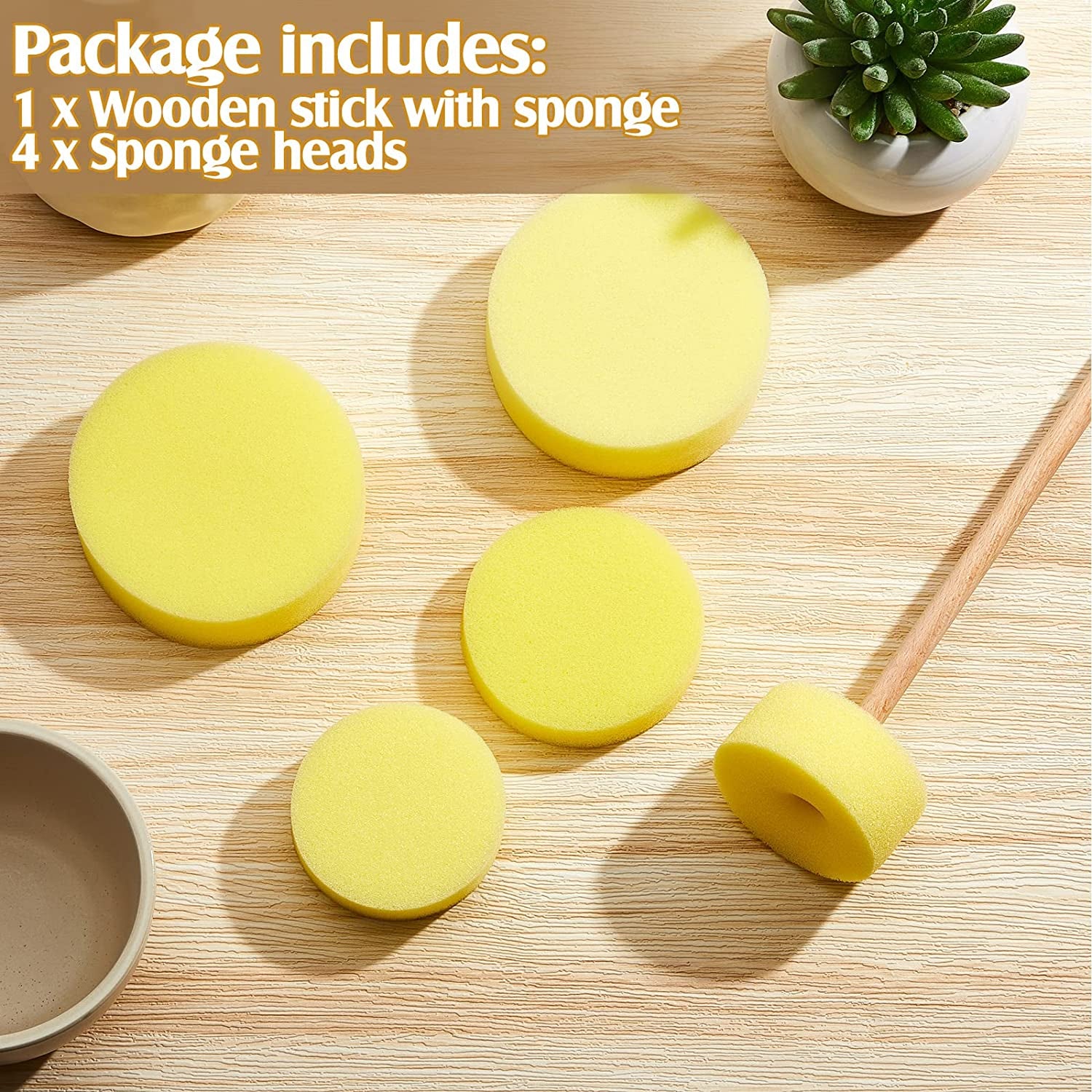 Sponge on a Stick Pottery with 5 Sizes Pottery Sponge - (2.36